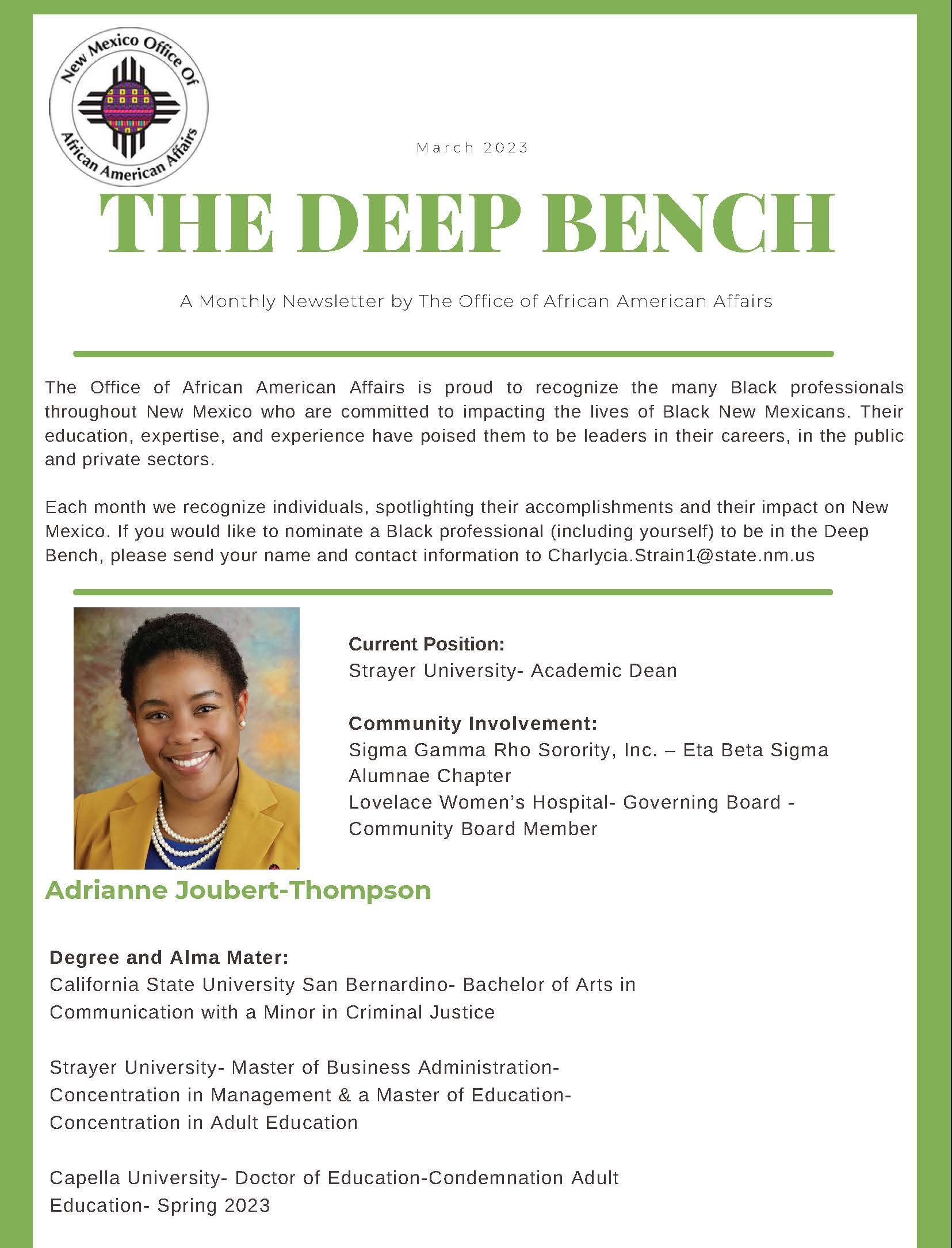 Deep Bench: March 2023