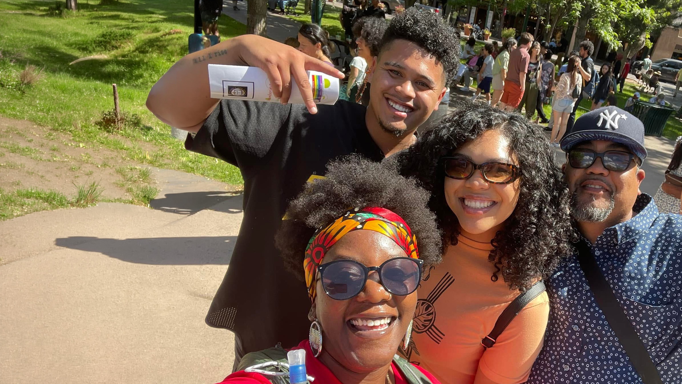 Group Selfie Four black people posing for a photo